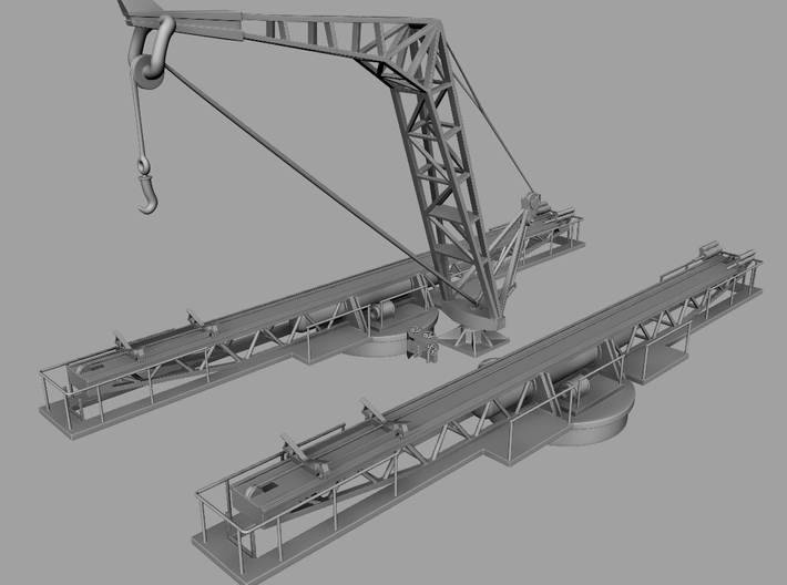 1/72 USN Catapult P-6 Set 3d printed 