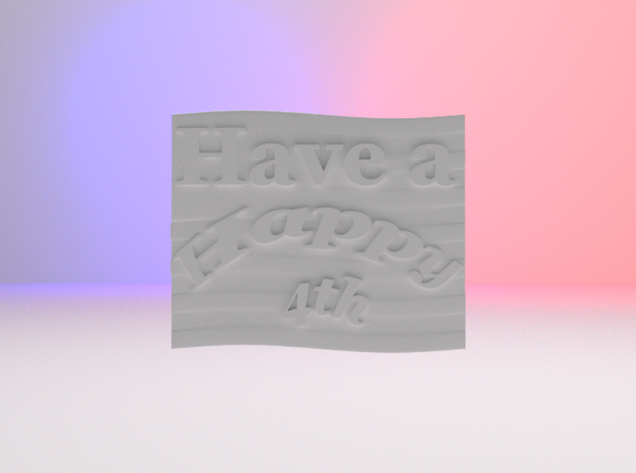 Have a Happy 4th Clip 3d printed This render is the front view of the clip. No material was added to this render