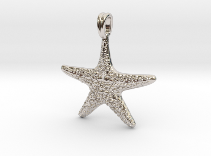 Starfish Symbol 3D Sculpted Jewelry Pendant 3d printed