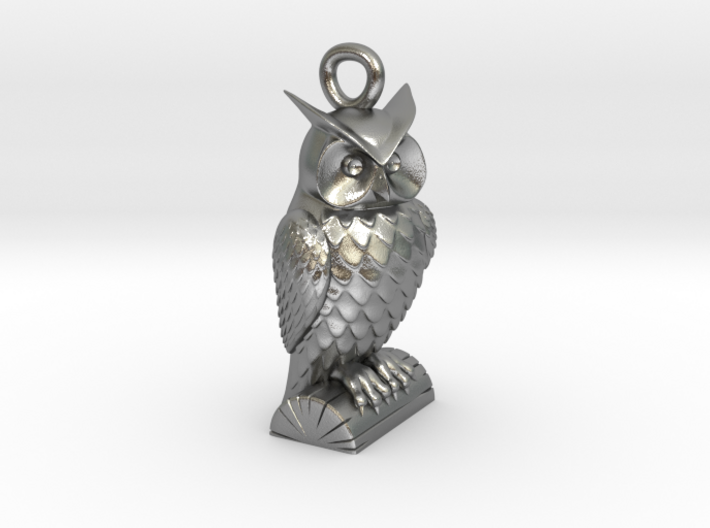 Owl Necklace Big 3d printed