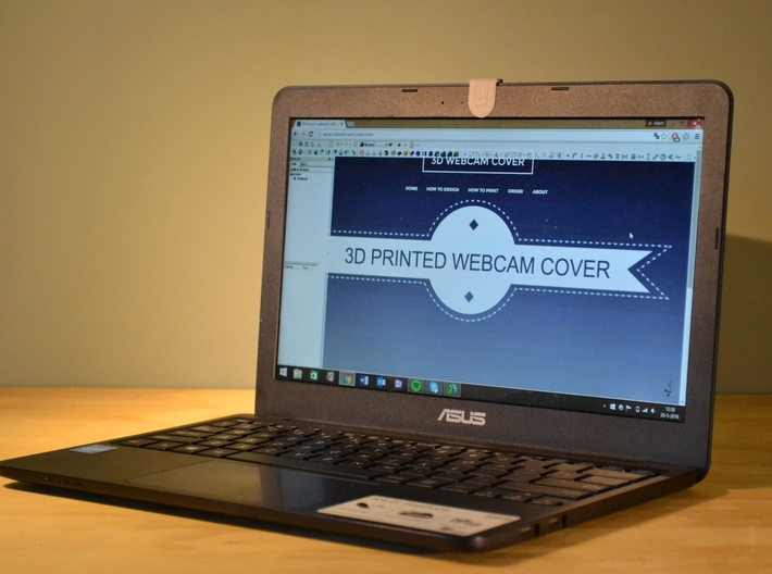 Webcam Cover // 8mm // BIG 3d printed Front view of the 3D Webcam Cover