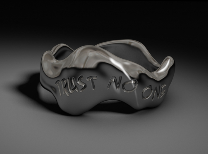 &quot;Trust No One&quot; Liquid Ring (Size 10) 3d printed CG Rendering