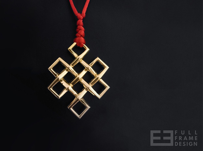 Endless Knot 3d printed Presentation in 18K Gold Plated