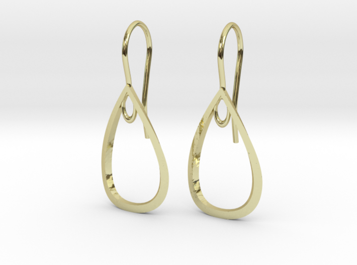 Curve Pear Earrings 3d printed