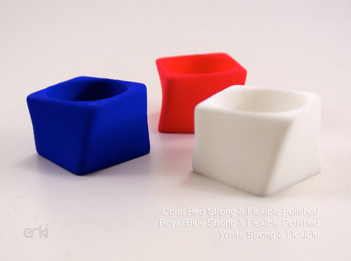 Twisted Cube - Ring - diam19 mm 3d printed