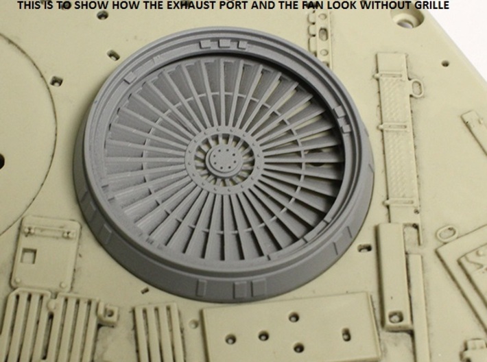 Exhaust Port with Grille for deAgostini Falcon 3d printed Exhaust port with the optional fan without grille
