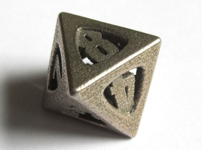 Thoroughly Modern d8 3d printed In Stainless Steel