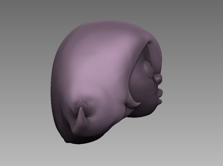 Steven Universe Amethyst charm 3d printed Side view 3D Sculpt render in software