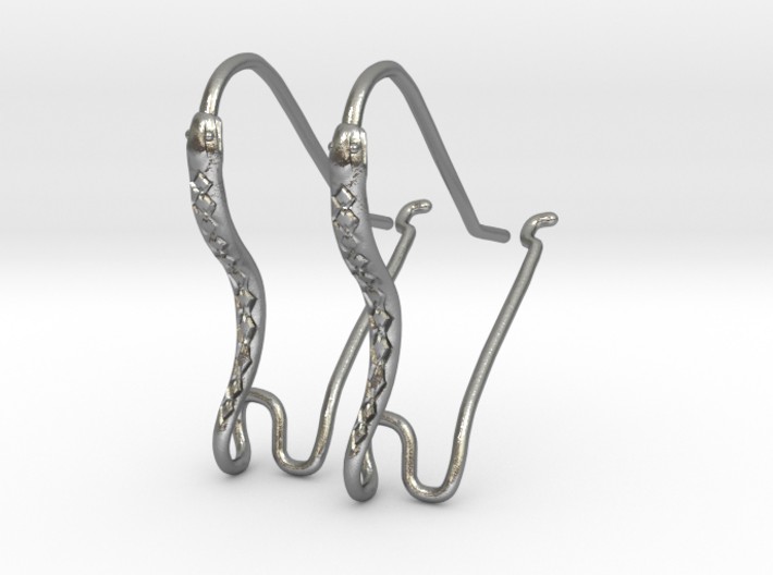 Earring Hooks 1, Snake 3d printed