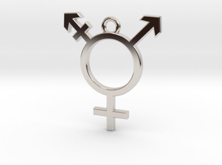 Transgender Pendant 3d printed