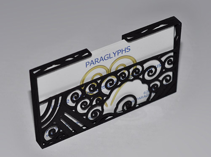 Art Deco Business Card Holder 3d printed Front