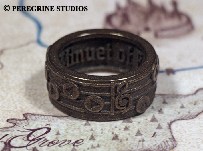 Ring - Minuet of Forest 3d printed Polished Bronze Steel
