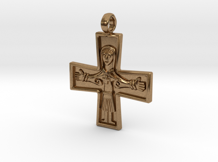 Virgin Mary Cross Pendant 3d printed
