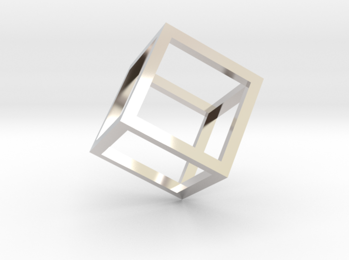 Cube Outline Pendant 3d printed
