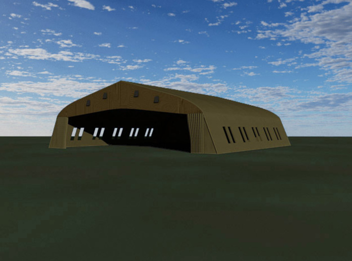 Bessonneau Hangar, 6-Bay 3d printed Computer render of 6-bay Bessonneu Hangar