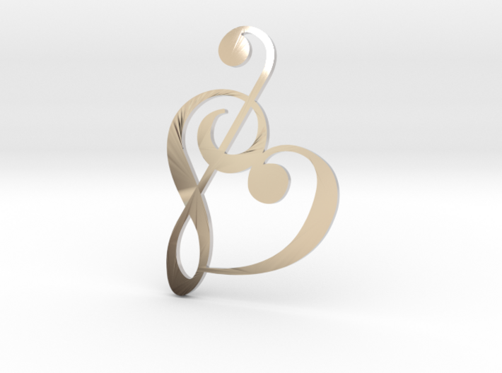 Heart Clef Pendant 3d printed