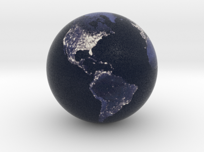 Earth at Night (1:80 Million scale) 3d printed