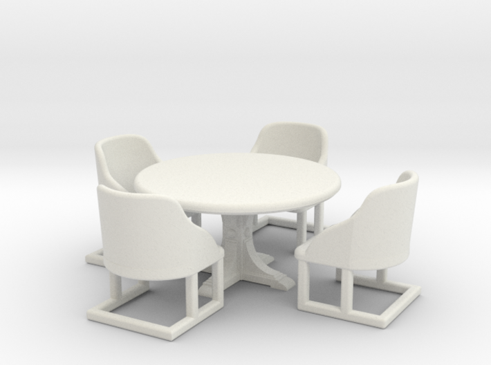 Cafe Table and chairs. Bistro style table and four 3d printed