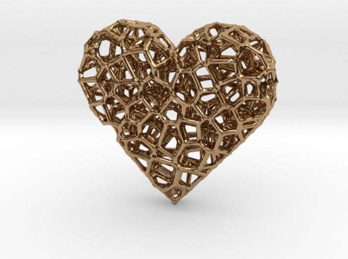 Voronoi Heart pendant (version 2) 3d printed