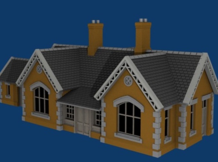 Carlisle &amp; Settle Line - Small Station - T - 1:450 3d printed A render of the model.