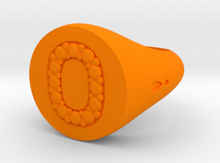 Ring Chevalière Initial &quot;O&quot; 3d printed