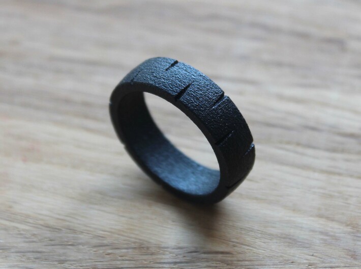 Fenrir - Size 12 3d printed Fenrir ring - Matte black steel