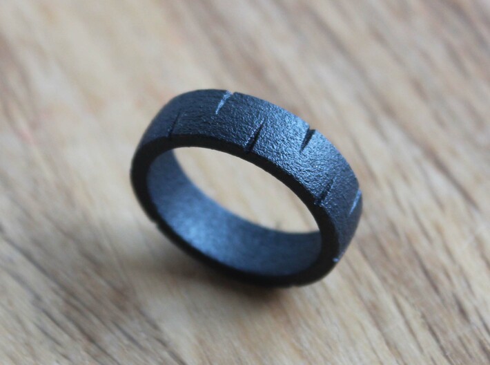 Fenrir Size 9 3d printed Fenrir ring - Matte black steel