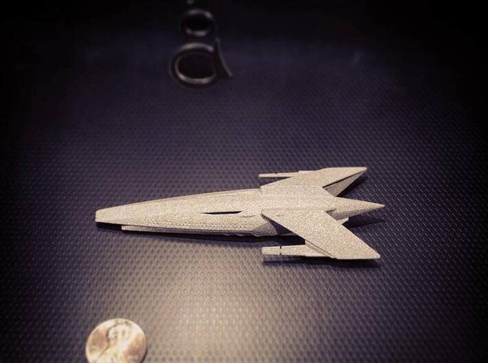 USS Gypsy spaceship sculpture 3d printed Alumide
