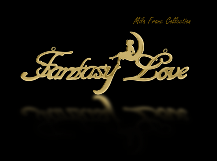 Fantasy Love® Pendant  3d printed Photo Gold Pendant