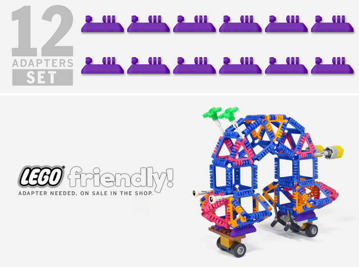 TriToy Building Polygons for Adults (12 ADAPTERS) 3d printed Only two shapes, a triangle and a square, and endless possibilities to build cool stuff!