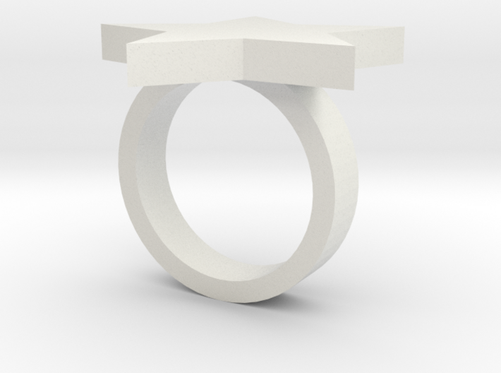 Chunky Star Ring Plastic (size M) 3d printed