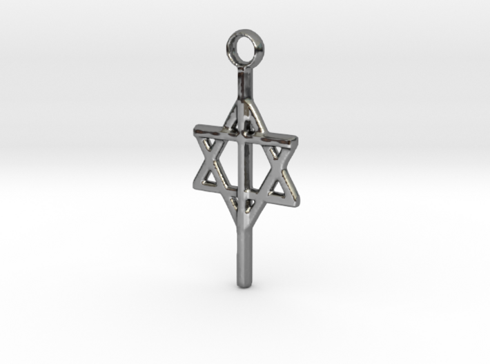 1&quot; Cross with Star of David - Messianic Jewish 3d printed