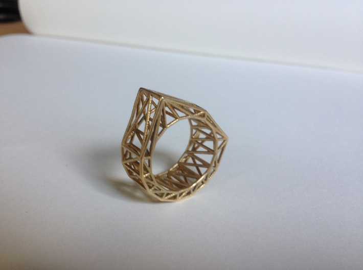 Structural Chipped Block Ring 3d printed