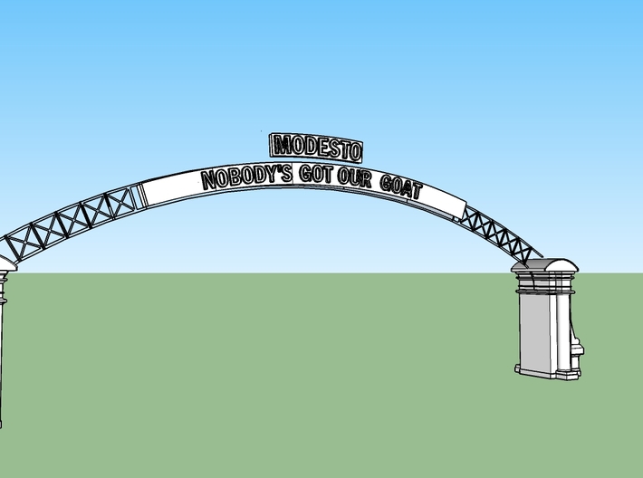 &quot;GOT OU&quot; Modesto Arch Alternative Slogan 1:48 3d printed