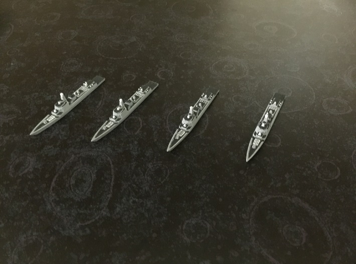 Type 052D Destroyer x 4, 1/1800 3d printed Painted Sample