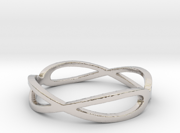 Aeon Double Infinity Ring Size 10.75 3d printed Platinum for Him or Her