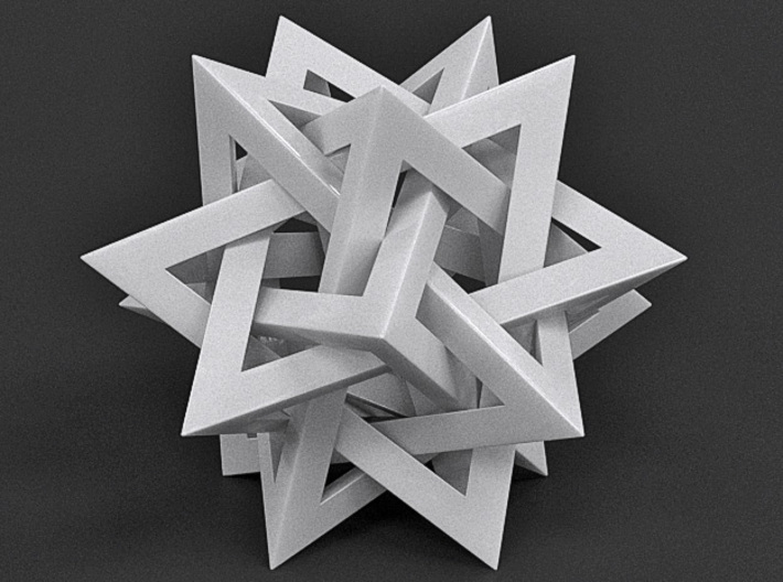 Orderly Tangle 03 - Tetrastar (Five Tetrahedra) 3d printed 