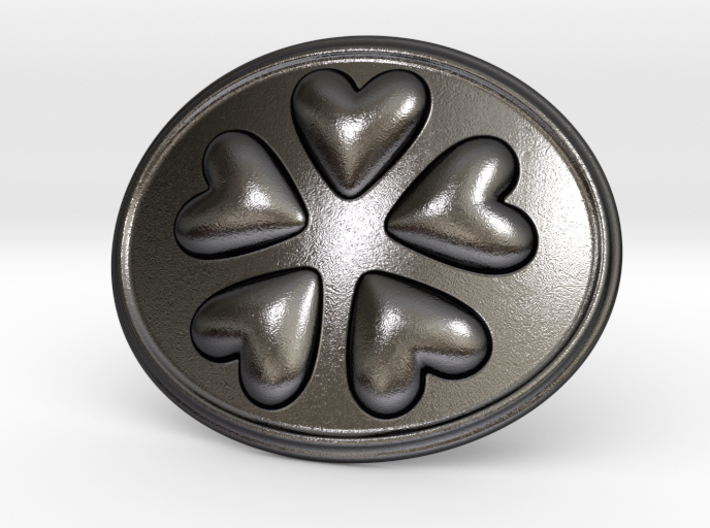 Round Dance Of Hearts Belt Buckle 3d printed