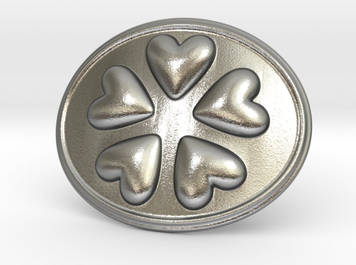 Round Dance Of Hearts Belt Buckle 3d printed
