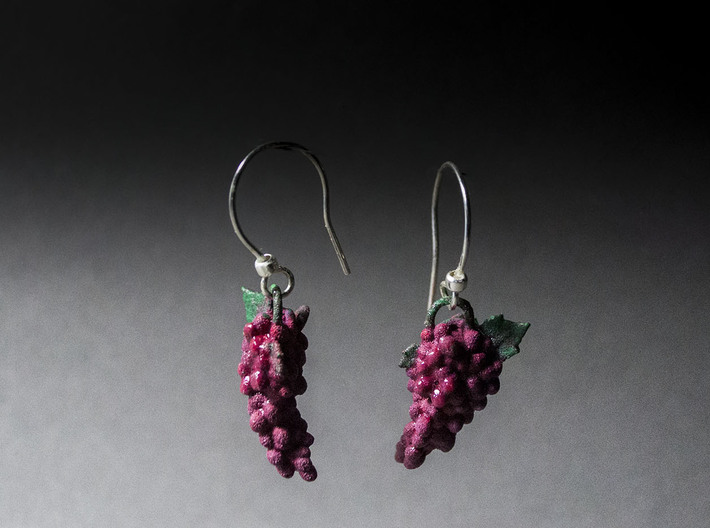 Grapes Earrings 3d printed