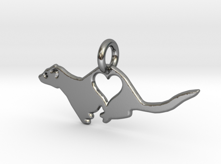 Small ferret love heart pendant 3d printed 