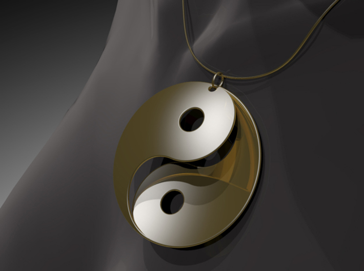 Yin Yang Pendant 3d printed 14K Gold