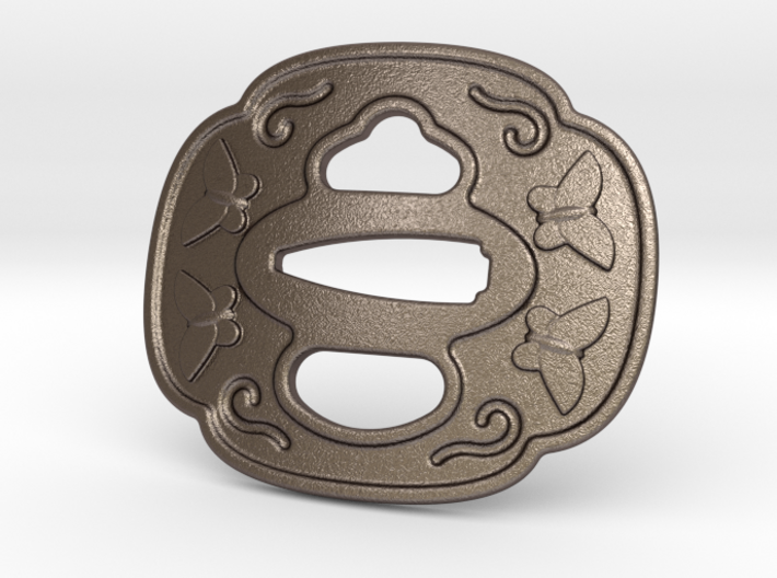 Tsuba Belt Buckle - 鍔 バックル 3d printed