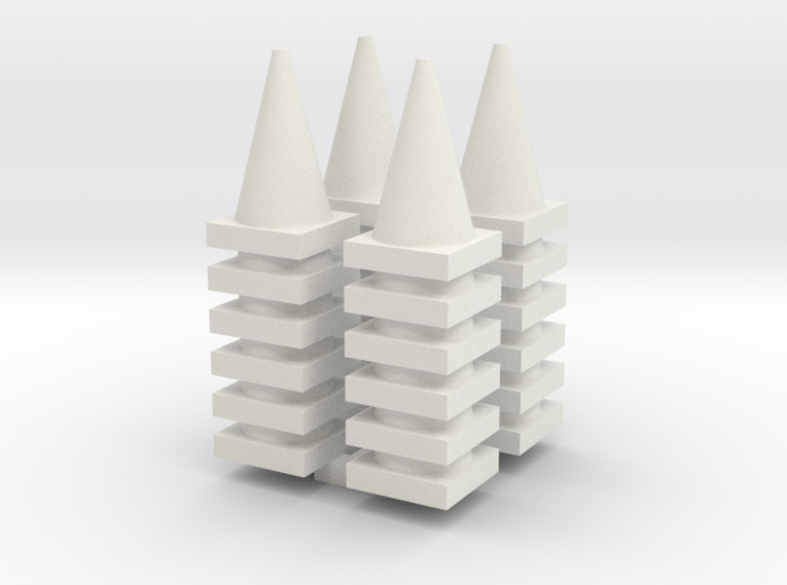 Road Cone Stack (4Pack) 1-64 Scale 3d printed