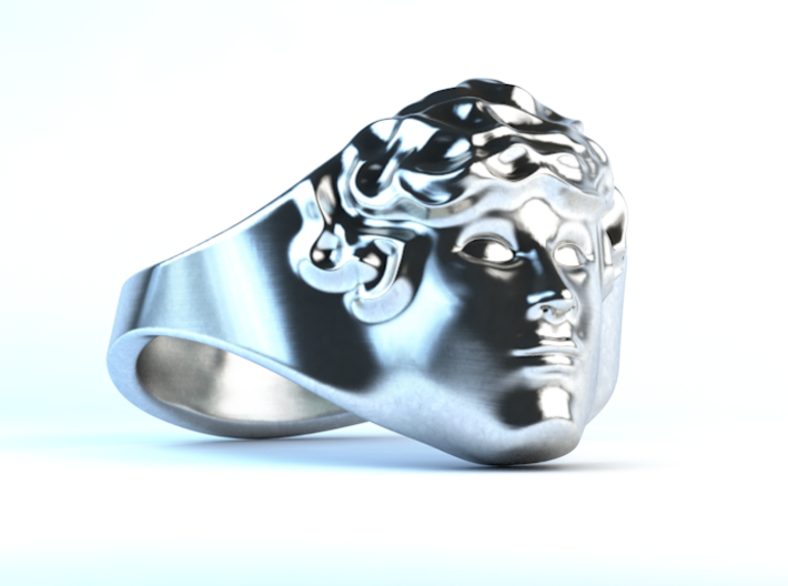 APOLLUS RING 3d printed Polished Silver 