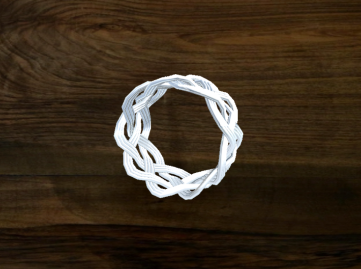 Turk's Head Knot Ring 4 Part X 9 Bight - Size 7 3d printed