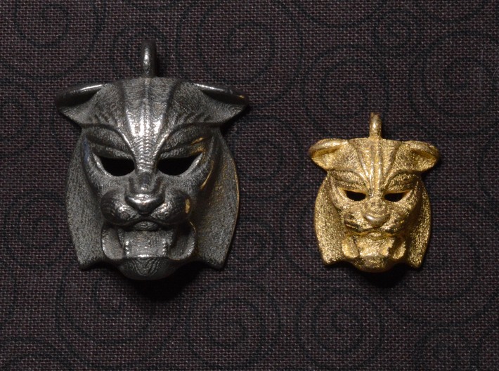 Tiger kabuki-style Pendant small 3d printed