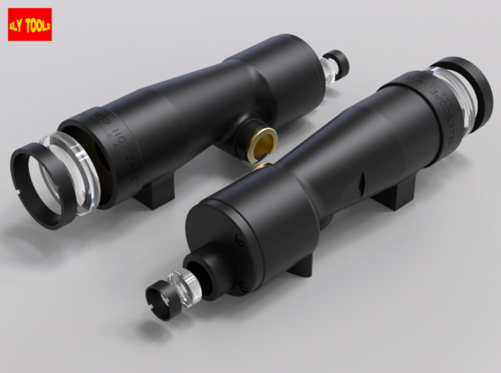 ESB M19 Scope Notch (Pro Version) - Base 3d printed Exploded View of the Complete ESB M19 Scope Notch (Pro Version), NOT INCLUDED