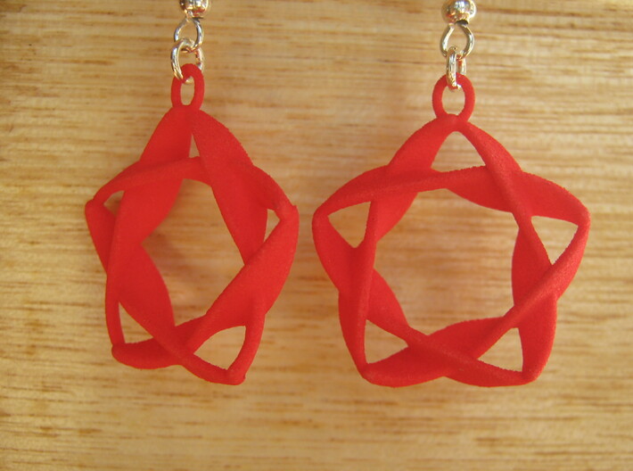 Twisted Star Earrings 3d printed 