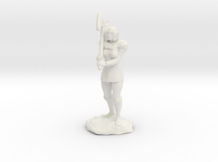 Female Half Orc Barbarian with Axe 3d printed